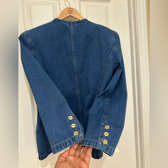 VTG Liz Wear LIz Claiborne WM 10 Denim Jacket 4 Pockets Long Sleeve Button Close - Picture 5 of 9